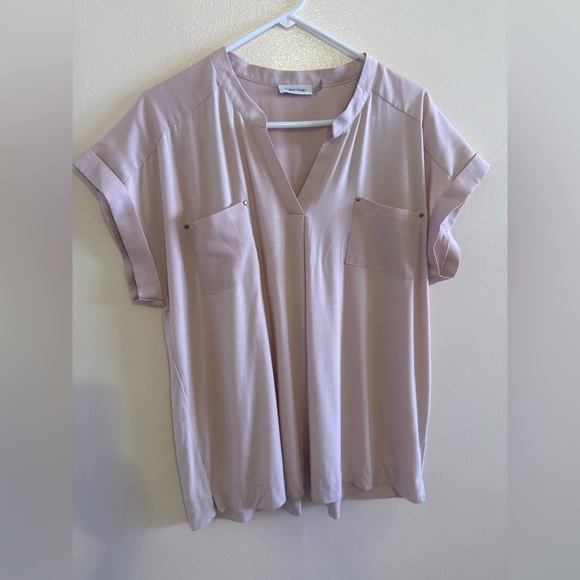 CALVIN KLEIN POCKET TEE top blouse light pink - Picture 11 of 12